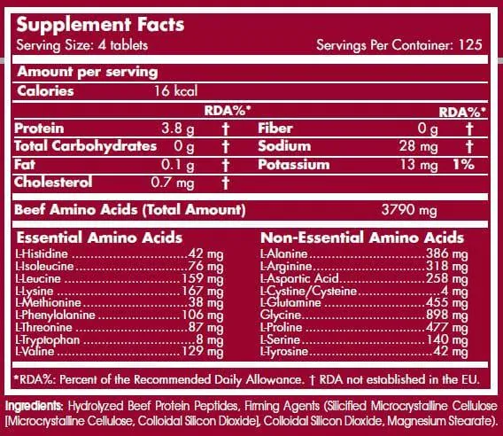Амінокислоти з яловичини Scitec Nutrition BEEF Aminos, 500 таблеток