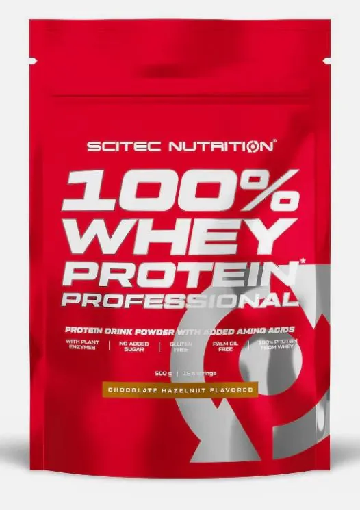 Протеїн сироватковий змішаний Scitec Nutrition 100% Whey Protein Professional шоколад-фундук, 500 г