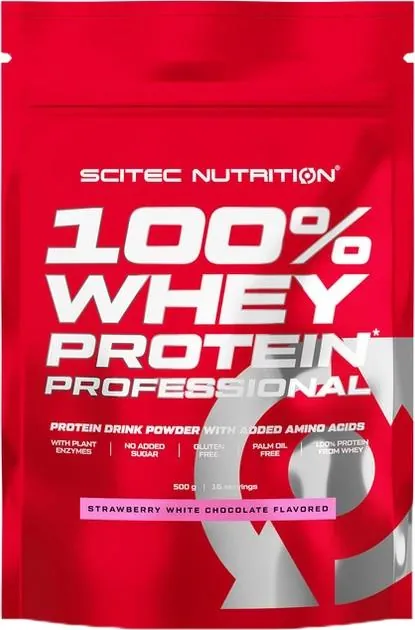 Протеїн сироватковий змішаний Scitec Nutrition 100% Whey Protein Professional полуниця-білий шоколад, 500 г