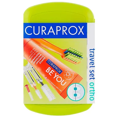 Набір Curaprox Be You Ortho для брекет-систем, дорожній, зелений