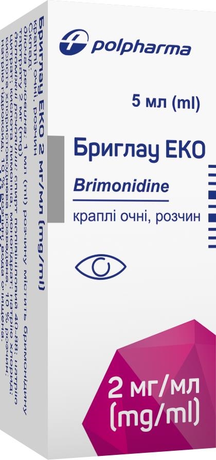 Бриглау еко краплі оч., р-н 2 мг/мл по 5 мл №1 у флак.-крап.