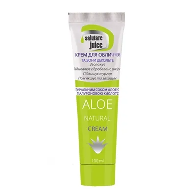 Крем для обличчя і зони декольте Salutare Juice Green Pharm Cosmetic з соком Алое, 100 мл