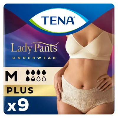 Труси урологічні Tena Lady Pants Plus Creme, розмір М, бежеві, 9 штук