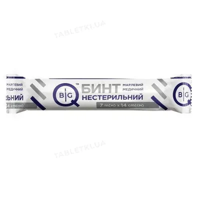 Бинт марлевий нестерильний BigQ медичний 7 м х 14 см