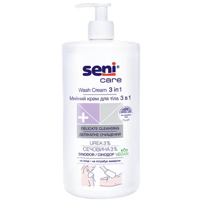 Крем миючий Seni Care 3 в 1 для тіла, 1000 мл