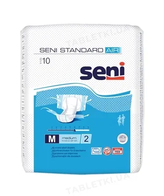Підгузки для дорослих Seni Standard Air medium, розмір 2, 10 штук