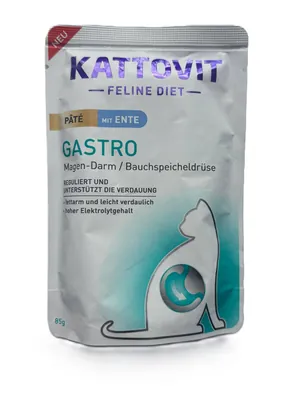Корм вологий для котів Kattovit Gastro паштет при захворюваннях ШКТ качка, 85 г