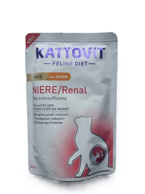 Корм вологий для котів Kattovit Niere/Renal паштет при захворюваннях нирок курка, 85 г
