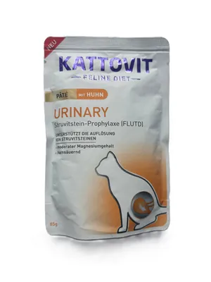 Корм вологий для котів Kattovit Urinary паштет при захворюваннях нижніх сечовивідних шляхів курка, 85 г