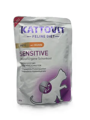 Корм вологий для котів Kattovit Sensitive паштет при харчовій непереносимості курка, 85 г