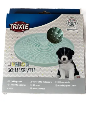 Миска для цуценят Trixie 34958 Junior для повільного годування пластик блакитна 21 см