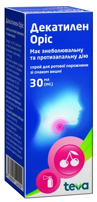 Декатилен Оріс спрей д/рот. порож. 1.5 мг/мл по 30 мл у флак.