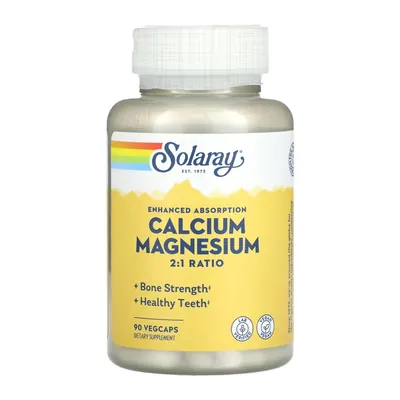 Кальцій, магній Solaray Calcium Magnesium AAC 2:1, 90 капсул