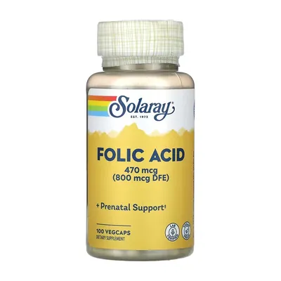 Фолієва кислота Solaray Folic Acid 470 мкг вег капсули №100