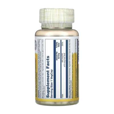 Фолієва кислота Solaray Folic Acid 470 мкг вег капсули №100