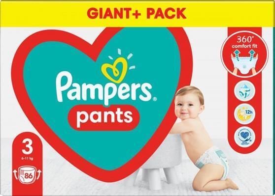Подгузники-трусики Pampers Pants детские размер 3, 6-11 кг, 86 шт