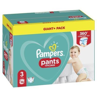 Подгузники-трусики Pampers Pants детские размер 3, 6-11 кг, 86 шт
