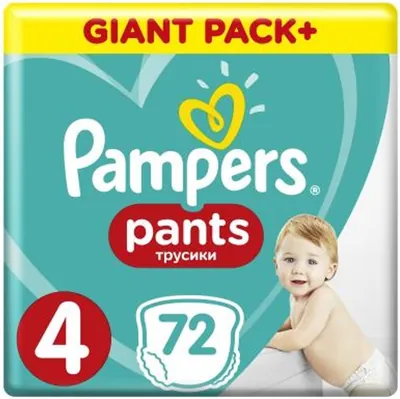 Підгузки-трусики Pampers Pants дитячі розмір 4, 9-15 кг, 72 шт