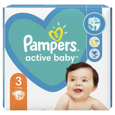 Підгузки дитячі Pampers Active Baby розмір 3, 6-10 кг, 29 шт