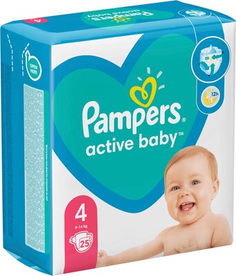 Підгузки дитячі Pampers Active Baby розмір 4, 9-14 кг, 25 шт