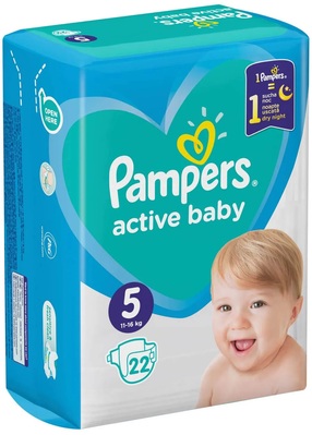 Подгузники детские Pampers Active Baby размер 5, 11-16 кг, 22 шт