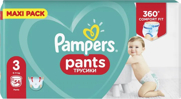 Підгузки-трусики Pampers Pants дитячі розмір 3, 6-11 кг, 54 шт