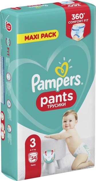 Підгузки-трусики Pampers Pants дитячі розмір 3, 6-11 кг, 54 шт