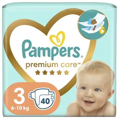 Підгузки дитячі Pampers Premium Care розмір 3, 6-10 кг, 40 шт