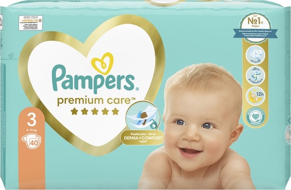 Подгузники детские Pampers Premium Care размер 3, 6-10 кг, 40 шт