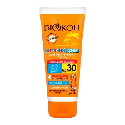 Крем детский Биокон для безопасного загара, SPF 30, 90 мл