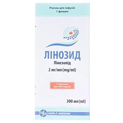 Лінозид розчин д/інф. 2 мг/мл по 300 мл у флак.