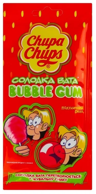 Жувальна гумка Chupa Chups Fairy Floss Bubble Gum полуниця, 11 г