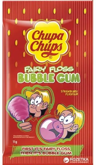 Жувальна гумка Chupa Chups Fairy Floss Bubble Gum полуниця, 11 г