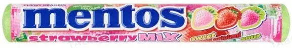 Драже жувальне Mentos Chewy Dragees полуничний мікс, 37 г