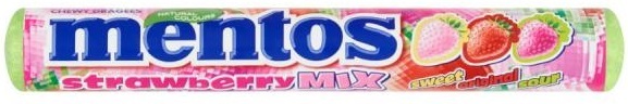 Драже Mentos жевательное Клубничный микс, 37 г