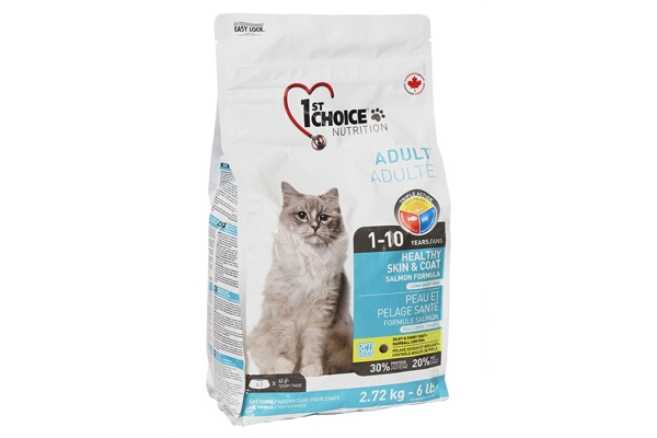 Корм сухой для взрослых котов 1st Choice Adult со вкусом лосося, 2.72 кг