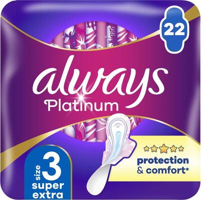Прокладки гігієнічні Always Platinum Day&Night, 5 крапель, 3 розмір, 22 шт