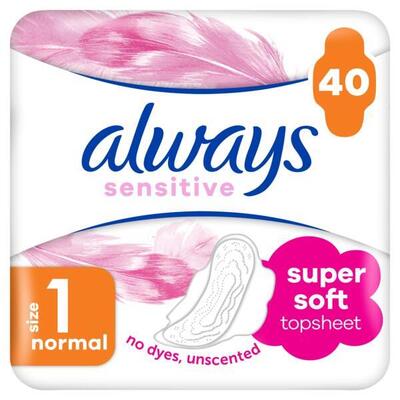 Прокладки гигиенические Always Ultra Sensitive Normal, 4 капли, 1 размер, 40 шт