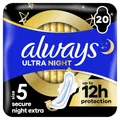 Прокладки гігієнічні Always Ultra Secure Night Extra, 7 крапель, 5 розмір, 20 шт
