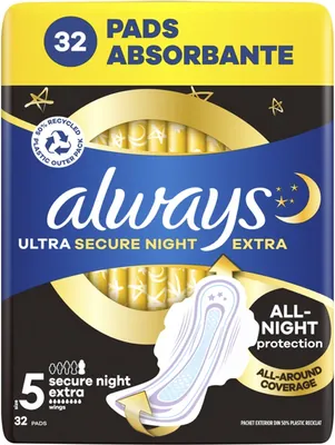 Прокладки гігієнічні Always Ultra Secure Night Extra, 7 крапель, 5 розмір, 32 шт