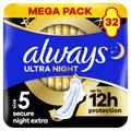 Прокладки гигиенические Always Ultra Secure Night Extra, 7 капель, 5 размер, 32 шт