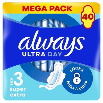 Прокладки гигиенические Always Ultra Day Super Extra, 6 капель, 3 размер, 40 шт
