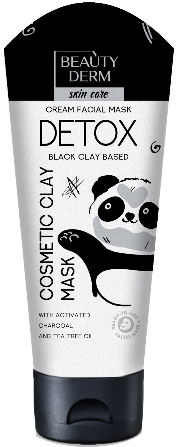 Маска для лица Beauty Derm Detox на основе черной глины, 75 мл