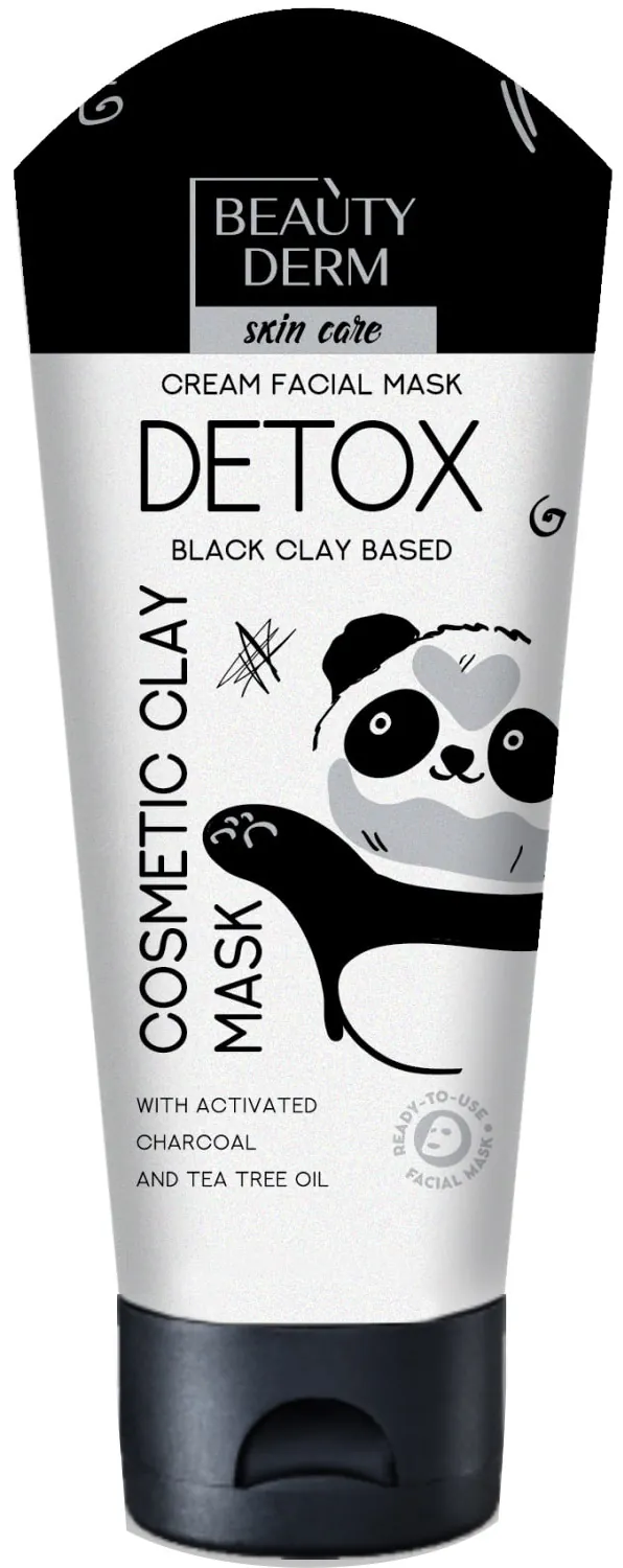 Маска для обличчя Beauty Derm Detox на основі чорної глини, 75 мл