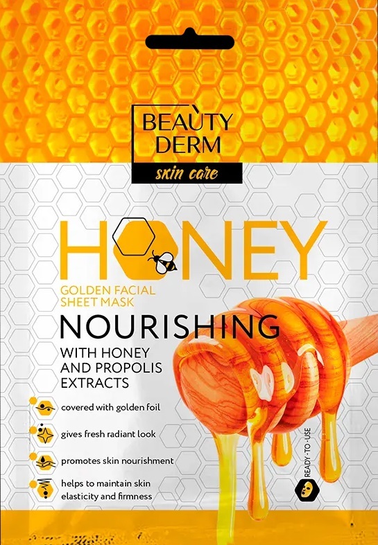 Маска для лица Beauty Derm тканевая Honey с экстрактом меда и прополиса, 25 мл