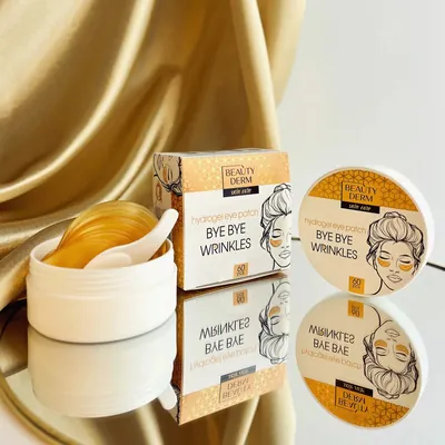 Патчі для шкіри навколо очей Beauty Derm золоті гідрогелеві Bye Bye wrinkles, 60 шт