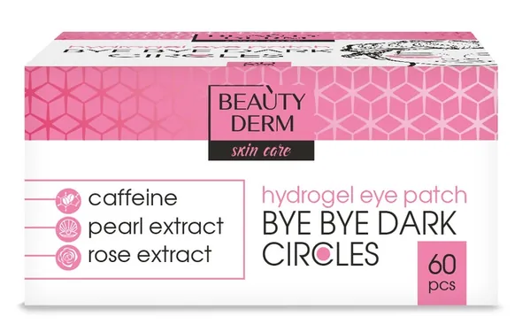 Патчі для шкіри навколо очей Beauty Derm рожеві гідрогелеві Bye Bye dark circles, 60 шт
