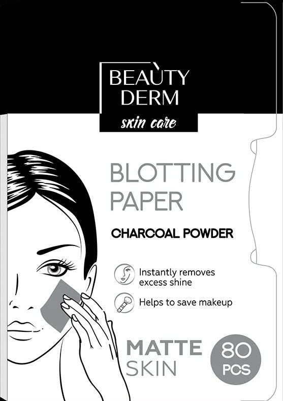 Серветки матуючі Beauty Derm з вугільним порошком, 80 шт