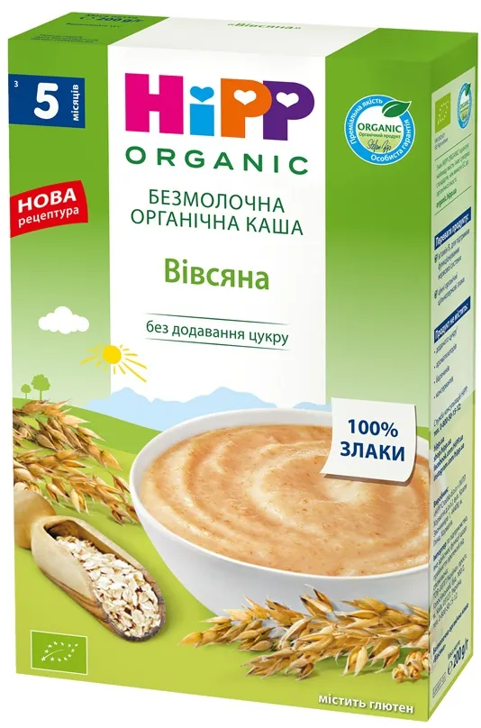 Каша безмолочна Hipp Organic органічна Вівсяна, з 5 місяців, 200 г