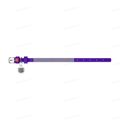 Нашийник для собак Collar WAUDOG Glamour з QR паспортом з прикрасою Полотно стрази, шкіряний, ширина 12 мм, довжина 21-29